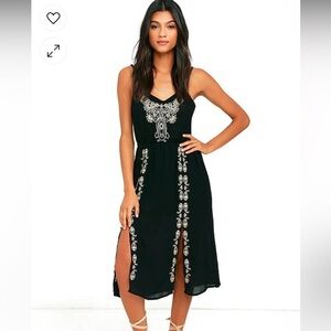 NWOT O'Neill Mustang Black Embroidered Dress